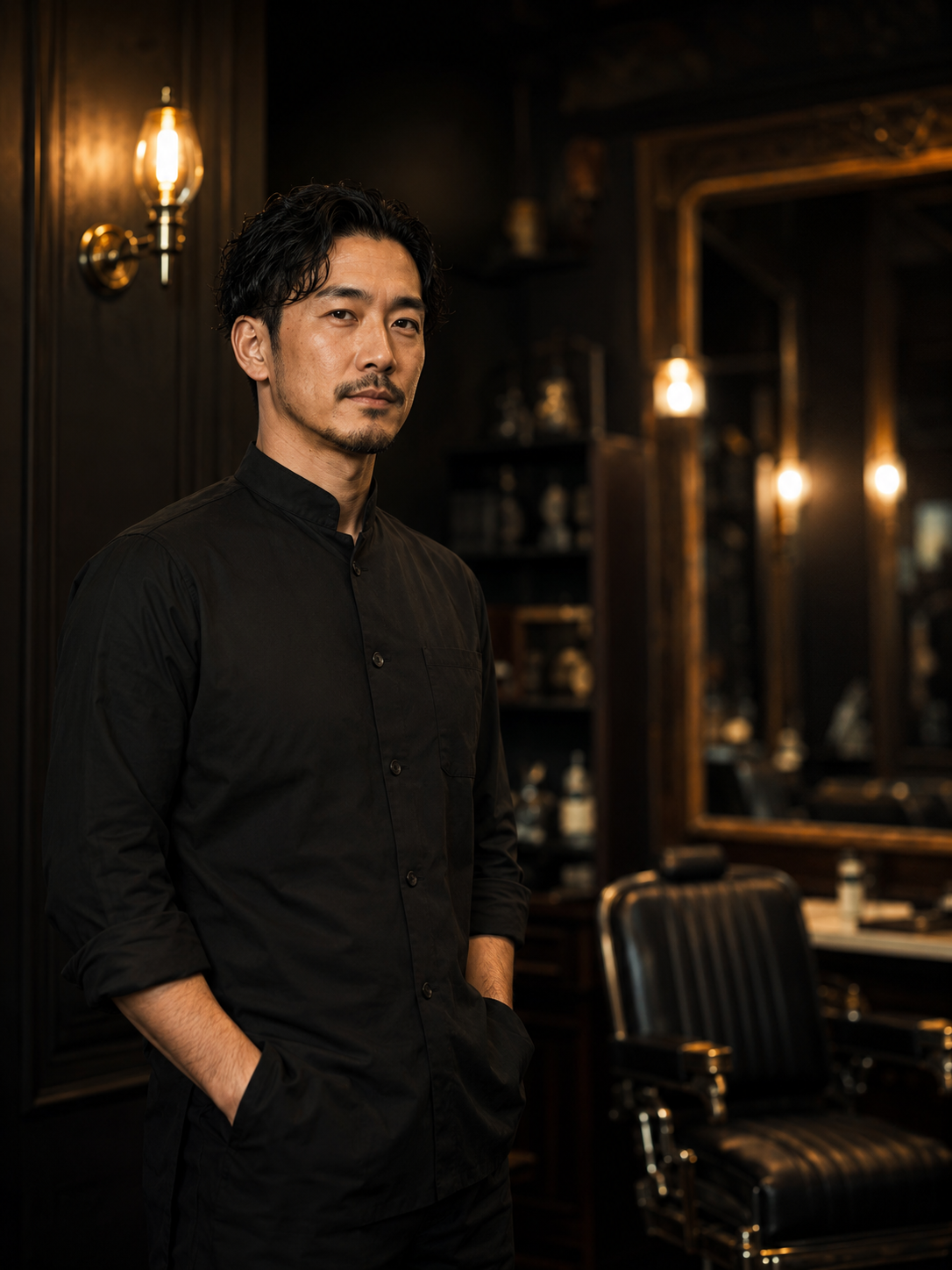 OAKの店長バーバーのポートレート